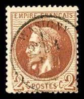 O N°26Ae, 2c Rouge-brun, Boule Blanche Sous Le Cou, Très Jolie Pièce, RARE... - 1863-1870 Napoleon III With Laurels