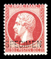 ** N°24d, 80c Rose Surchargé 'SPECIMEN', Fraîcheur Postale, SUP (certificat)    Qualité: **... - 1862 Napoléon III.