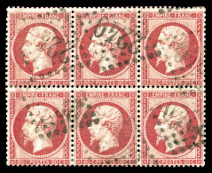 O N°24, 80c Rose, Bloc De 6 Exemplaires. TB (certificat)    Qualité: O - 1862 Napoléon III.
