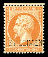 ** N°23d, 40c Orange Surchargé 'SPECIMEN', Fraîcheur Postale, TB (signé/certificat)   ... - 1862 Napoleone III
