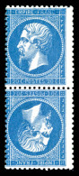 * N°22b, 20c Bleu En Paire Tête-bêche Très Frais, R.R.R (signé/certificats)    ... - 1862 Napoleon III