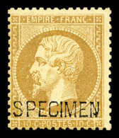 * N°21c, 10c Bistre Surchargé 'SPECIMEN', TB (signé/certificat)    Qualité: *   Cote: 1000... - 1862 Napoléon III.