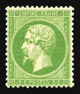 * N°20, 5c Vert, TB    Qualité: *   Cote: 350 Euros - 1862 Napoléon III