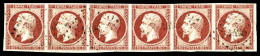 O N°17A, 80c Carmin, Bande De 6 Horizontale. SUP (certificat)    Qualité: O - 1853-1860 Napoléon III