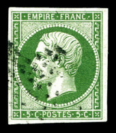 O N°12c, 5c Vert Foncé Sur Vert, TB    Qualité: O   Cote: 350 Euros - 1853-1860 Napoléon III