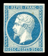 * N°10, 25c Bleu, TB. R.R. (certificat)    Qualité: *   Cote: 5250 Euros - 1852 Luis-Napoléon