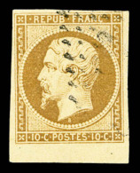 O N°9, 10c Bistre-jaune Obl PC Très Léger, Bord De Feuille. SUP (certificat)    Qualité: O... - 1852 Luigi-Napoleone