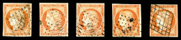 O N°5, 40c Cérès, Ensemble De 5 Exemplaires Avec Nuances. B/TB (certificat)    Qualité: O ... - 1849-1850 Cérès