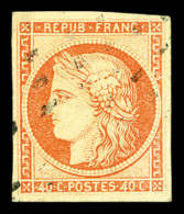 O N°5a, (N°Maury), 40c Orange Pâle, Jolies Marges. TTB (signé Scheller/certificat)   ... - 1849-1850 Ceres