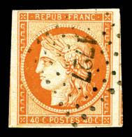 O N°5, 40c Orange, Grandes Marges, Deux Voisins. TTB (certificat)    Qualité: O - 1849-1850 Ceres