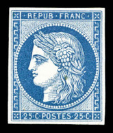 (*) N°4d, 25c Bleu, Impression De 1862. TB (signé Sheller/certificat)    Qualité: (*)   Cote: 600... - 1849-1850 Ceres