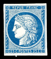 (*) N°4, 25c Bleu, Jolie Pièce, SUP (signé Brun/certificat)    Qualité: (*)   Cote: 2500... - 1849-1850 Ceres