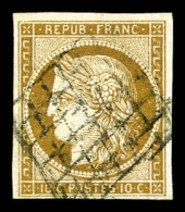 O N°1a, 10c Bistre-brun, TB (signé Scheller/certificat)    Qualité: O   Cote: 450 Euros - 1849-1850 Ceres