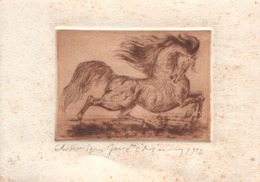 YUGOSLAVIA,GRAPHIC PRINT, E.A ONE OF FIRST TEN PRINTS ,HORSE , 10.5cm X 7.5cm - Drucke