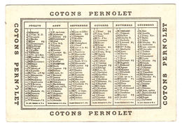 CALENDRIER Juillet Décembre Sans Année - CHASSE - CHIEN - CHASSEUR - PUB COTONS PERNOLET - Formato Piccolo : ...-1900