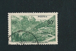 N° 358 Route Du Col De L'Iseran (Savoie) Alt. 2769 M Oblitéré France 1937 Sapin Blanc Manque D'encre - Usados