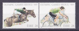 Eire JO De Séoul 1988 - TP Se Tenant Equitation Et Cyclisme, Y&T N° 648/49 MNH ** C0te 3.2 €uros Départ -1/3 De La - Summer 1988: Seoul