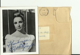 ELISABETH TAYLOR  --  PHOTO ORIGINAL   --   12,5 Cm X 10 Cm  -  AUTOGRAFO  -  SIGNED  --   WITH ENVELOPE  -  1968 - Autogramme