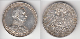 **** PREUSSEN - PRUSSIA - ALLEMAGNE - GERMANY - 3 MARK 1913 A WILHELM II - ARGENT - SILVER **** EN ACHAT IMMEDIAT !!! - 2, 3 & 5 Mark Plata