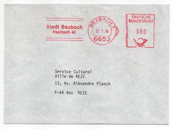 Allemagne--1988--EMA Stadt Bexbach-Postfach 40--BESBACH 1-- Machine 6652  ---Lettre Pour La France - Storia Postale