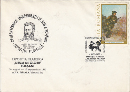 54054- ROMANIAN STATE INDEPENDENCE CENTENARY, MAJOR GH. SONTU, SPECIAL COVER, 1977, ROMANIA - Covers & Documents