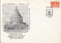 54055- ROMANIAN STATE INDEPENDENCE CENTENARY, MARASESTI MAUSOLEUM, SPECIAL COVER, 1977, ROMANIA - Covers & Documents