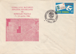 54058- BUCHAREST PHILATELIC EXHIBITION, SPECIAL COVER, 1980, ROMANIA - Covers & Documents