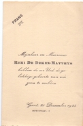 Geboortekaartje Carte De Naissance - Frans De Deken ( Matthys ) - Gent 1924 - Nacimiento & Bautizo