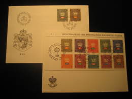 Yvert 45/56 Zumstein 48/59 VADUZ 1968 1969 2 FDC Service Official Stamp Cancel Cover Liechtenstein Dienstsache - Oficial