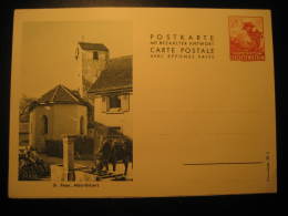 20 Flower St. Peter Mals-Balzers Horse Fountain Avec Reponse Payee With Reply 20+20 Postal Stationery Card Liechtenstein - Stamped Stationery