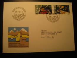 SCHAANWALD 1987 To Zell Switzerland Cancel 2 Stamp On Cover Liechtenstein - Storia Postale