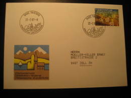 TRIESEN 1987 To Zell Switzerland Cancel Stamp On Cover Liechtenstein - Covers & Documents