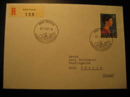 TRIESEN 1987 To Zurich Switzerland Cancel Stamp On Registered Cover Liechtenstein - Lettres & Documents