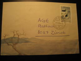 SCHAAN 1986 To Zurich Switzerland Cancel Stamp On Cover Liechtenstein - Storia Postale