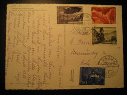 Cat. 343 + 345 + 345A + 346 On Castle Post Card VADUZ 1962 Liechtenstein - Cartas & Documentos