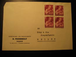 Cat. 251 X4 On Cover VADUZ 1955 Liechtenstein To Meilen Switzerland - Lettres & Documents