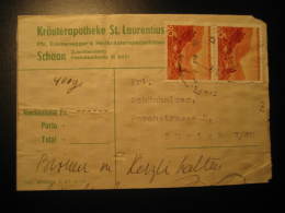 Cat. 203 On Pharmacy Frontal Document SCHAAN Liechtenstein To Zurich Switzerland - Covers & Documents