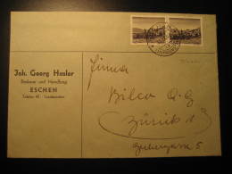 Cat. 201 X2 On Cover ESCHEN 1946 Liechtenstein To Zurich Switzerland - Lettres & Documents