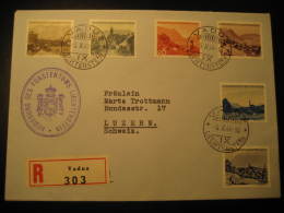 Cat. 199 200 203 204 205 207 On Registered Cover VADUZ 1944 Liechtenstein To Luzern Switzerland - Storia Postale