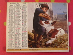 Almanach Des PTT. 1976. Calendrier Poste, Postes Télégraphes. Veau Mouton Fillette - Groot Formaat: 1971-80