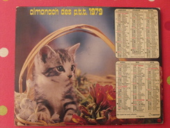 Almanach Des PTT. 1979. Calendrier Poste, Postes Télégraphes. Fillette Chien Chat - Tamaño Grande : 1971-80