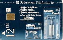 CARTE-PUCE-ALLEMAGNE-12DM--PUB-RASOIR-GILLETTE SENSO EXCEL-BE - A + AD-Series : Werbekarten Der Dt. Telekom AG