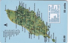 Isle Of Man, MAN 084,  5 £, Map Isle Of Man, 2 Scans. - Isla De Man