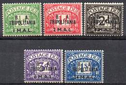 B.A. TRIPOLITANIA 1950. Second Set Of Postage Due Overprinted (5) - Tripolitaine