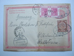 1901 , China . PEKING , Mischfrankatur Auf Ganzsache  , Altersspuren, Aber Sehr Selten - Covers & Documents