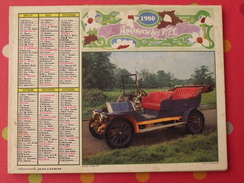 Almanach Des PTT. 1980. Calendrier Poste, Postes Télégraphes. Voiture Ancienne Bouquet De Fleurs - Groot Formaat: 1971-80