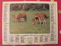 Almanach Des PTT. 1984. Mayenne Laval. Calendrier Poste, Postes Télégraphes. Cheval Poulain Ferme Corrèze - Grand Format : 1981-90