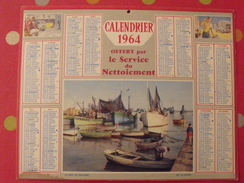 1964. Calendriers éboueurs. Service Du Nettoiement. Le Port De Guilvinec - Tamaño Grande : 1981-90