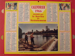 1966. Calendriers éboueurs. Service Du Nettoiement. Pêcheurs Au Bord De L'aulne - Groot Formaat: 1981-90