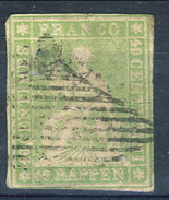 Svizzera 1854-62 N. 30 R. 40 Verde Usato  Cat. € 100 - Used Stamps